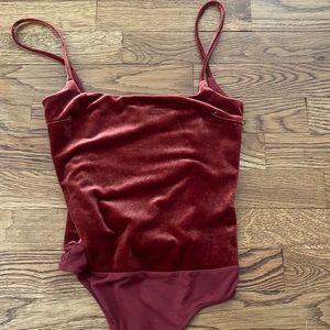 Lulus Crushed velvet square neck bodysuit